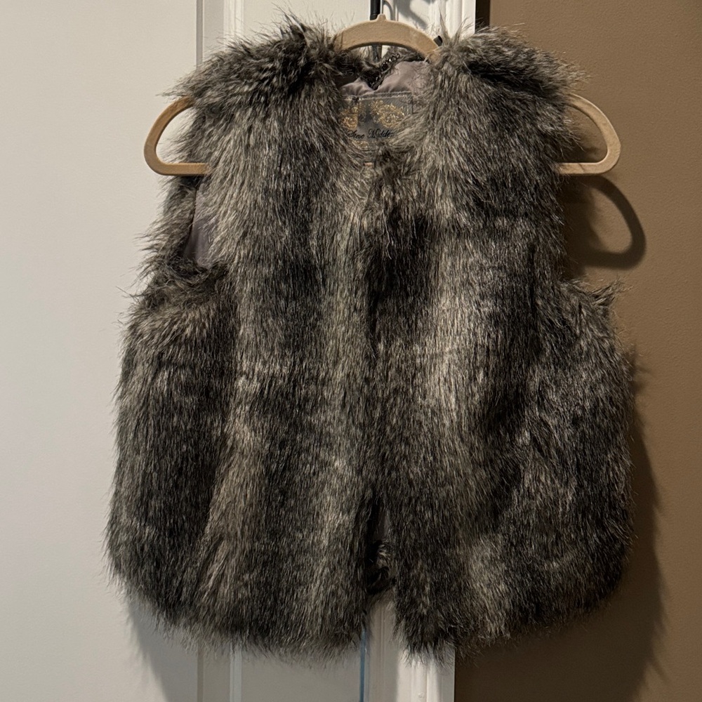 Steve Madden Kids Faux Fur Vest - Charcoal